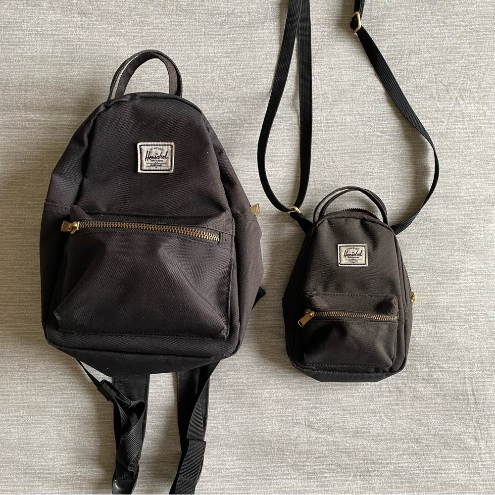 Herschel mini backpack + tiny backpack
